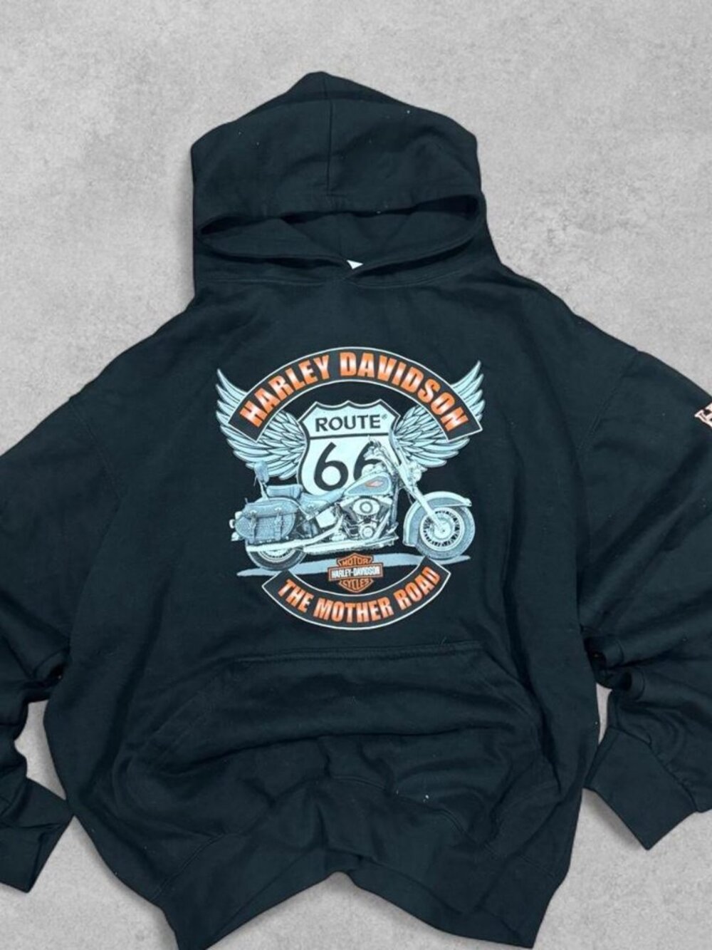 Harley Davidson Route 66 Black Baggy Hoodie